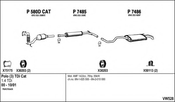 FENNO VW528 Exhaust System